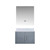 Lexora Geneva 30" Dark Grey Single Wall Mount Vanity Cabinet, White Carrara Marble Top, White Square Sink and 30" LED Mirror
