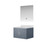 Lexora Geneva 30" Dark Grey Single Wall Mount Vanity Cabinet, White Carrara Marble Top, White Square Sink and 30" LED Mirror