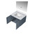 Lexora Geneva 30" Dark Grey Single Wall Mount Vanity Cabinet, White Carrara Marble Top, White Square Sink and 30" LED Mirror