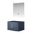 Lexora Geneva 30" Dark Grey Single Wall Mount Vanity Cabinet, no Top and 30" LED Mirror