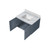 Lexora Geneva 30" Dark Grey Single Wall Mount Vanity Cabinet, White Carrara Marble Top, White Square Sink and no Mirror