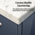 Lexora Geneva 30" Navy Blue Single Wall Mount Vanity Cabinet, White Carrara Marble Top, White Square Sink and 30" LED Mirror w/ Faucet