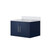 Lexora Geneva 30" Navy Blue Single Wall Mount Vanity Cabinet, White Carrara Marble Top, White Square Sink and no Mirror