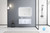 Lexora Geneva 48" Glossy White Single Wall Mount Vanity, White Carrara Marble Top, White Square Sink and 48" LED Mirror w/ Faucet