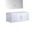 Lexora Geneva 48" Glossy White Single Wall Mount Vanity, White Carrara Marble Top, White Square Sink and 48" LED Mirror