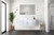 Lexora Geneva 48" Glossy White Single Wall Mount Vanity Cabinet, no Top and 48" LED Mirror