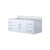 Lexora Geneva 48" Glossy White Single Wall Mount Vanity Cabinet, White Carrara Marble Top, White Square Sink and no Mirror