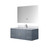 Lexora Geneva 48" Dark Grey Single Wall Mount Vanity Cabinet, White Carrara Marble Top, White Square Sink and 48" LED Mirror w/ Faucet
