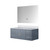 Lexora Geneva 48" Dark Grey Single Wall Mount Vanity Cabinet, White Carrara Marble Top, White Square Sink and 48" LED Mirror