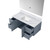Lexora Geneva 48" Dark Grey Single Wall Mount Vanity Cabinet, White Carrara Marble Top, White Square Sink and 48" LED Mirror