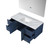 Lexora Geneva 48" Navy Blue Single Wall Mount Vanity, White Carrara Marble Top, White Square Sink and 48" LED Mirror