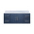 Lexora Geneva 48" Navy Blue Single Wall Mount Vanity Cabinet, White Carrara Marble Top, White Square Sink and no Mirror