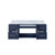 Lexora Geneva 48" Navy Blue Single Wall Mount Vanity Cabinet, White Carrara Marble Top, White Square Sink and no Mirror