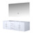 Lexora Geneva 60" Glossy White Double Wall Mount Vanity Cabinet, no Top and 60" LED Mirror