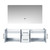 Lexora Geneva 60" Glossy White Double Wall Mount Vanity Cabinet, no Top and 60" LED Mirror