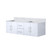 Lexora Geneva 60" Glossy White Double Wall Mount Vanity Cabinet, White Carrara Marble Top, White Square Sinks and no Mirror