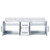 Lexora Geneva 60" Glossy White Double Wall Mount Vanity Cabinet, White Carrara Marble Top, White Square Sinks and no Mirror