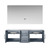 Lexora Geneva 60" Dark Grey Double Wall Mount Vanity, White Carrara Marble Top, White Square Sinks and 60" LED Mirror