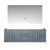 Lexora Geneva 60" Dark Grey Double Wall Mount Vanity Cabinet, no Top and 60" LED Mirror