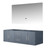 Lexora Geneva 60" Dark Grey Double Wall Mount Vanity Cabinet, no Top and 60" LED Mirror