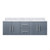 Lexora Geneva 60" Dark Grey Double Wall Mount Vanity Cabinet, White Carrara Marble Top, White Square Sinks and no Mirror