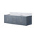 Lexora Geneva 60" Dark Grey Double Wall Mount Vanity Cabinet, White Carrara Marble Top, White Square Sinks and no Mirror