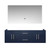 Lexora Geneva 60" Navy Blue Double Wall Mount Vanity Cabinet, no Top and 60" LED Mirror