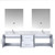 Lexora Geneva 72" Glossy White Double Wall Mount Vanity Cabinet, White Carrara Marble Top, White Square Sinks and 30" LED Mirrors w/ Faucets