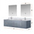 Lexora Geneva 72" Dark Grey Double Wall Mount Vanity Cabinet, White Carrara Marble Top, White Square Sinks and 30" LED Mirrors w/ Faucets