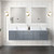 Lexora Geneva 72" Dark Grey Double Wall Mount Vanity Cabinet, White Carrara Marble Top, White Square Sinks and 30" LED Mirrors w/ Faucets