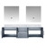 Lexora Geneva 72" Dark Grey Double Wall Mount Vanity Cabinet, White Carrara Marble Top, White Square Sinks and 30" LED Mirrors