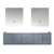Lexora Geneva 72" Dark Grey Double Wall Mount Vanity Cabinet, no Top and 30" LED Mirrors