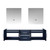 Lexora Geneva 72" Navy Blue Double Wall Mount Vanity Cabinet, no Top and 30" LED Mirrors
