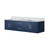Lexora Geneva 72" Navy Blue Double Wall Mount Vanity Cabinet, White Carrara Marble Top, White Square Sinks and no Mirror