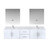 Lexora Geneva 80" Glossy White Double Wall Mount Vanity Cabinet, White Carrara Marble Top, White Square Sinks and 30" LED Mirrors w/ Faucets