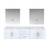 Lexora Geneva 80" Glossy White Double Wall Mount Vanity Cabinet, White Carrara Marble Top, White Square Sinks and 30" LED Mirrors