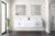Lexora Geneva 80" Glossy White Double Wall Mount Vanity Cabinet, no Top and 30" LED Mirrors