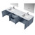 Lexora Geneva 80" Dark Grey Double Wall Mount Vanity, White Carrara Marble Top, White Square Sinks and 30" LED Mirrors w/ Faucets