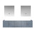 Lexora Geneva 80" Dark Grey Double Wall Mount Vanity Cabinet, no Top and 30" LED Mirrors
