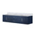 Lexora Geneva 80" Navy Blue Double Wall Mount Vanity Cabinet, White Carrara Marble Top, White Square Sinks and no Mirror