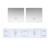 Lexora Geneva 84" Glossy White Double Wall Mount Vanity Cabinet, no Top and 36" LED Mirrors