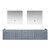 Lexora Geneva 84" Dark Grey Double Wall Mount Vanity, no Top and 36" LED Mirrors