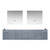 Lexora Geneva 84" Dark Grey Double Wall Mount Vanity Cabinet, no Top and 36" LED Mirrors
