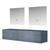 Lexora Geneva 84" Dark Grey Double Wall Mount Vanity Cabinet, no Top and 36" LED Mirrors
