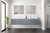 Lexora Geneva 84" Dark Grey Double Wall Mount Vanity Cabinet, no Top and 36" LED Mirrors