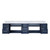 Lexora Geneva 84" Navy Blue Double Wall Mount Vanity Cabinet, White Carrara Marble Top, White Square Sinks and no Mirror