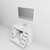 Lexora Dukes 48" White Single Vanity Cabinet, White Carrara Marble Top, White Square Sink and 46" Mirror w/ Faucet