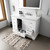 Lexora Dukes 48" White Single Vanity Cabinet, White Carrara Marble Top, White Square Sink and 46" Mirror w/ Faucet