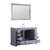 Lexora Dukes 48" Dark Grey Single Vanity, White Carrara Marble Top, White Square Sink and 46" Mirror w/ Faucet