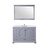 Lexora Dukes 48" Dark Grey Single Vanity Cabinet, White Carrara Marble Top, White Square Sink and 46" Mirror w/ Faucet